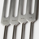 close up of hz fibonacci tuning fork set of 8