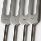 close up of hz fibonacci tuning fork set of 8